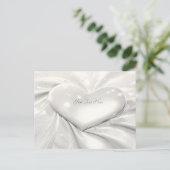 Elegant White Cream Heart Briefkaart (Staand voorkant)
