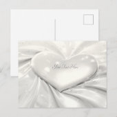 Elegant White Cream Heart Briefkaart (Voorkant / Achterkant)