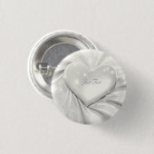 Elegant White Cream Heart Button (Voorkant /achterkant)
