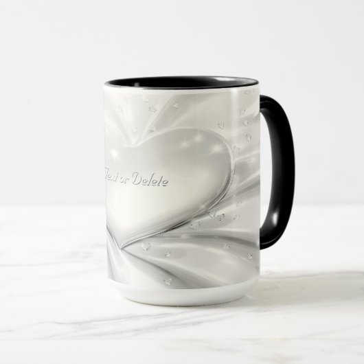 Elegant White Cream Heart Mok (Voorkant rechts)