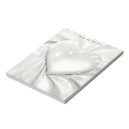 Elegant White Cream Heart Notitieblok (Linkerzijde)