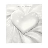 Elegant White Cream Heart Notitieblok (Voorkant)