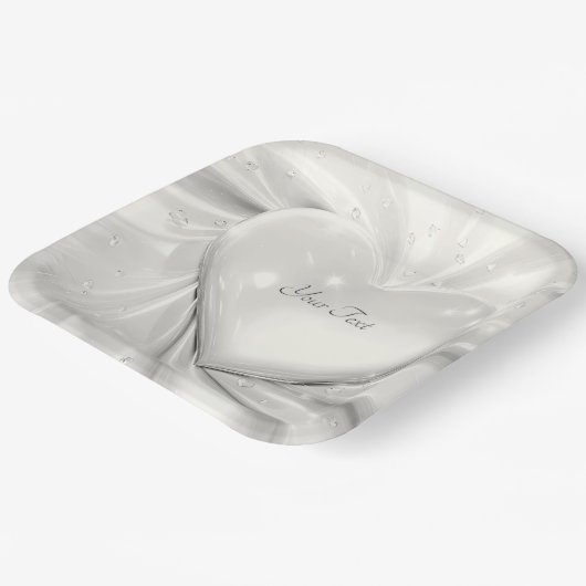 Elegant White Cream Heart Paper Bord (Gebogen)