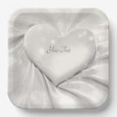 Elegant White Cream Heart Paper Bord (Voorkant)
