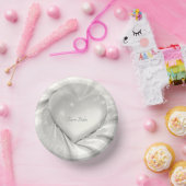 Elegant White Cream Heart Papieren Kommen (Feest)