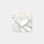 Elegant White Cream Heart Post merkt op Post-it® Notes (Voorkant)