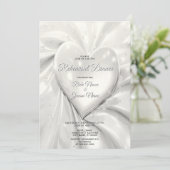 Elegant White Cream Heart repetitie diner Kaart (Staand voorkant)