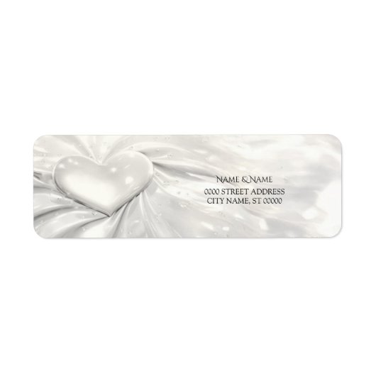 Elegant White Cream Heart Return Adreslabel Etiket (Voorkant)
