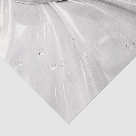 Elegant White Cream Heart Tissue Papier (Detail)