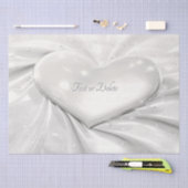 Elegant White Cream Heart Tissue Papier (Craft)
