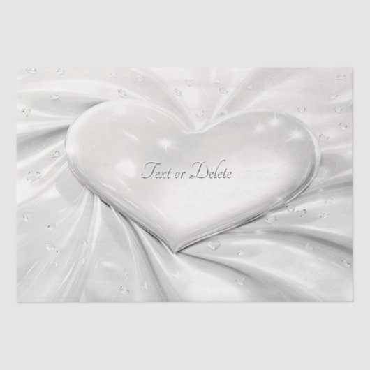 Elegant White Cream Heart Tissue Papier (Voorkant)