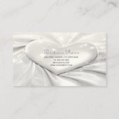 Elegant White Cream Heart Visitekaartje (Achterkant)