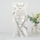 Elegant White Cream Heart Wedding Programma Programmakaart (Staand voorkant)