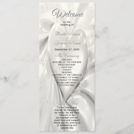 Elegant White Cream Heart Wedding Programma Programmakaart