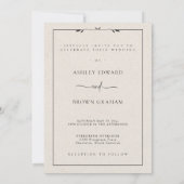 Elegant White Cream Modern Photo Wedding  Kaart (Achterkant)