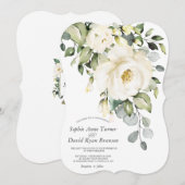 Elegant White Cream Waterverf Flowers Weddenschap Kaart (Voorkant / Achterkant)