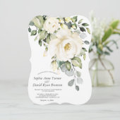 Elegant White Cream Waterverf Flowers Weddenschap Kaart (Staand voorkant)