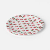 Elegant White Custom kerst Holly Papieren Bordje (Gekanteld)