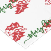 Elegant White Custom kerst Holly Tafelkleed (Gekanteld)