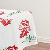 Elegant White Custom kerst Holly Tafelkleed (Voorbeeld)
