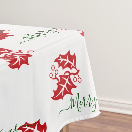 Elegant White Custom kerst Holly Tafelkleed (Voorbeeld)