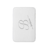Elegant White Custom Monogram Name Badmat (Voorkant Verticaal)