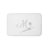 Elegant White Custom Monogram Name Badmat (Voorkant)
