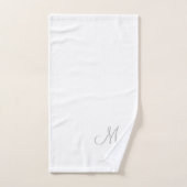 Elegant White Custom Monogram Name Flower Bad Handdoek (Handdoek)