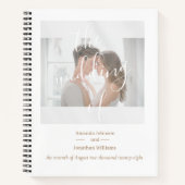 Elegant White Custom Photo Weddenschap Book Notitieboek (Voorkant)