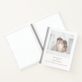 Elegant White Custom Photo Weddenschap Book Notitieboek