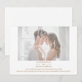 Elegant White Custom Photo Wedding Invitation Kaart (Voorkant / Achterkant)