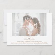 Elegant White Custom Photo Wedding Invitation