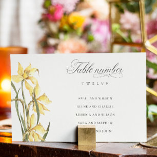 Elegant White Daffodil Wedding Seding Chart Kaart