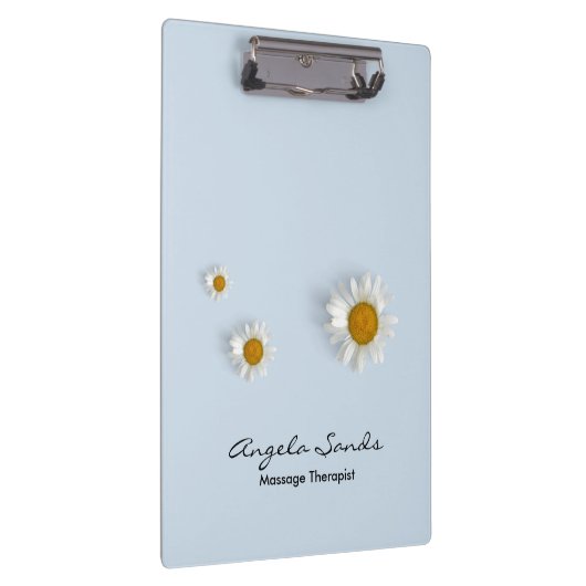 Elegant white daisies blue klembord (Rechts)