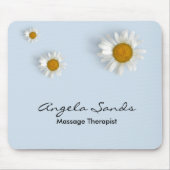 Elegant white daisies blue muismat (Voorkant)