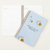 Elegant white daisies blue planner (Display)
