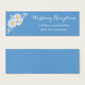 Elegant White Daisies Blue Wedding Reception Mini Visitekaartjes (Voorkant /achterkant)