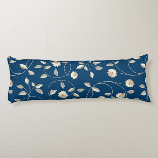 Elegant  White Daisies Chic Bedding Lichaamskussen (Achterkant)