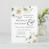 Elegant White Daisies Floral Christelijk Wedding Kaart (Staand voorkant)