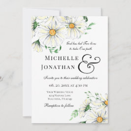 Elegant White Daisies Floral Christelijk Wedding Kaart