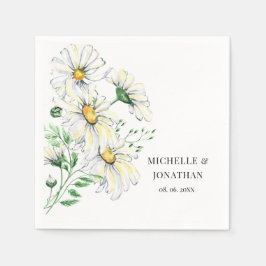Elegant White Daisies Garden Floral Wedding Servet
