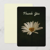 Elegant White Daisy Dark Photo Flat Hartelijk dank Bedankkaart (Voorkant / Achterkant)