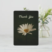 Elegant White Daisy Dark Photo Flat Hartelijk dank Bedankkaart (Staand voorkant)