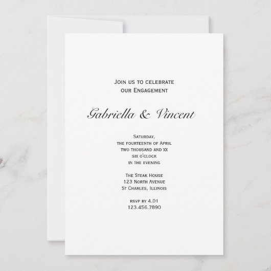 Elegant White Daisy Engagement Party Kaart (Achterkant)