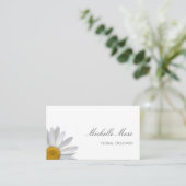 Elegant White Daisy Floral Designer Visitekaartje (Staand voorkant)