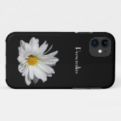 Elegant White Daisy Flower met naam Case-Mate iPhone Case (Achterkant (horizontaal))