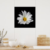 Elegant White Daisy Flower Poster (Keuken)