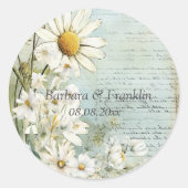 Elegant White Daisy Ronde Sticker (Voorkant)