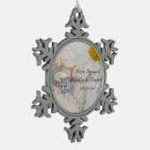 Elegant White Daisy Verloving Tin Sneeuwvlok Ornament (Links)