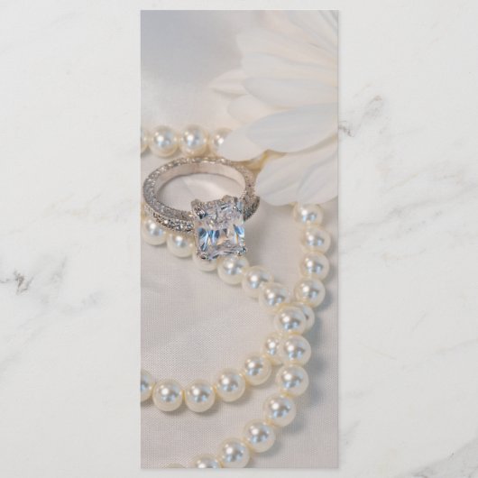 Elegant White Daisy Wedding Ceremony Program Programmakaart (Voorkant)